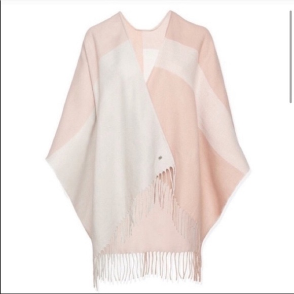 SOIA & KYO Pale Pink Cream Woven Scarfigan Scarf Cardigan Wrap w/Fringe Detail - Picture 9 of 16